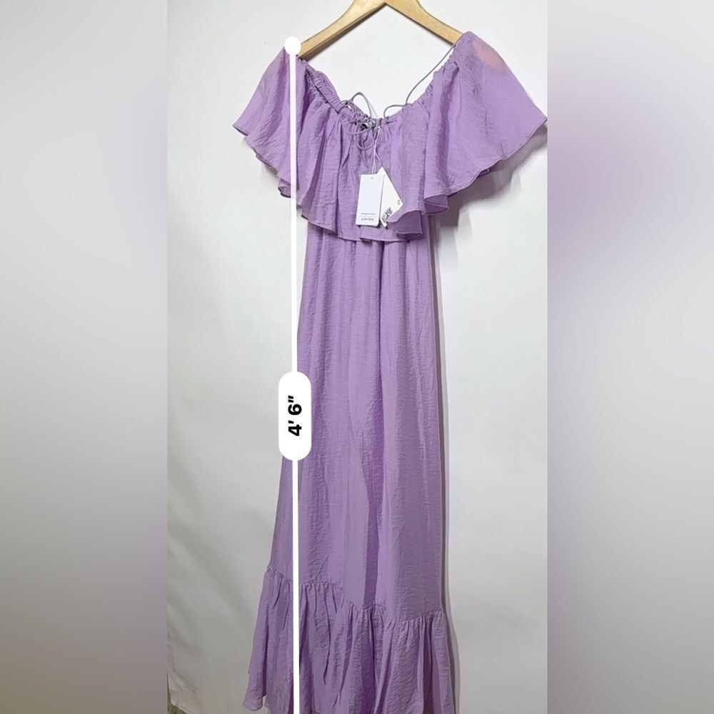 & OTHER STORIES Frill Maxi Dress in Purple 4 NWT - Picture 5 of 15